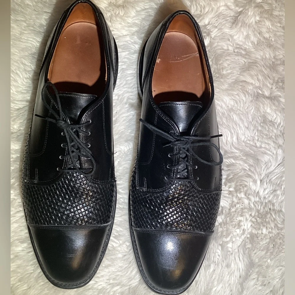 Allen Edmonds Lauderdale Black Cap-Toe Oxford Lace-Up Dress Shoes Size 8.5